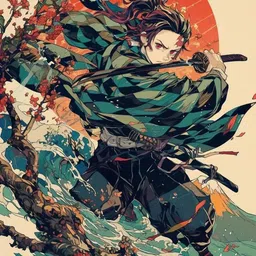 happy peel Demon Slayer Tanjiro Poster | A4 Size | Glossy Finish | Peel & Stick Vinyl-picture-43