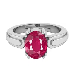 RRVGEM Silver Plated 10.25 Ratti 9.70 KT Ruby Adjustable Ring-picture-14