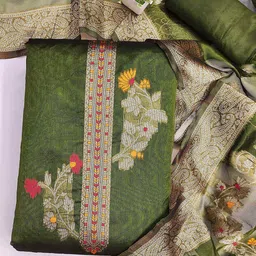 SHADOW & SAINING Banarasi Jacquard Woven Design Unstitched Dress Material-picture-15