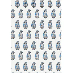 JAIPUR FABRIC Blue & White Floral Printed Cotton Window Curtain image 5