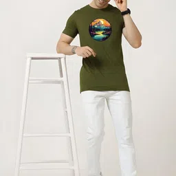 KaamBhari Graphic Printed Round Neck Regular Fit Cotton T-shirt image 2
