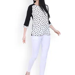 Style Quotient Women Black & White Printed Top image 5
