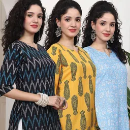 SZN Ethnic Motifs Printed V-Neck Kurti image 5