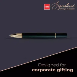 Cello Signature Roller Pen Cap Closure Type Blue Ink, 8907234508284 image 4