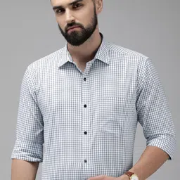 Park Avenue Slim Fit Pure Cotton Checked Formal Shirt-picture-11