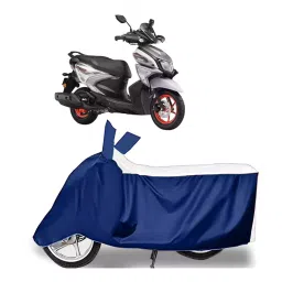 Auto Pearl Two Wheeler Cover for Yamaha RayZR 125 Fi - White, Blue-picture-24