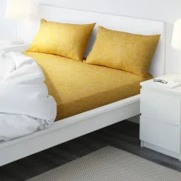 ikea åkertistel Flat sheet and 2 pillowcase, yellow, 240x260/50x80 cm-picture-24