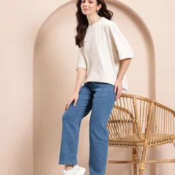 Mast & Harbour Women Regular Fit Light Fade Stretchable Jeans image 5