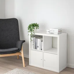 ikea kallax Shelving unit with doors, white, 77x77 cm image 3