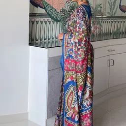 Anouk Rustic Ethnic Motifs Block Print Saree image 3