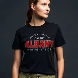 dressberry DDressBerry Typography Printed Round Neck Cotton Slim Fit T-shirt-picture-34