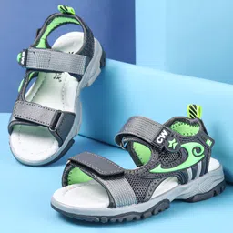 Cute Walk by Babyhug Sandals Velcro Closure - Grey & Green-image-58