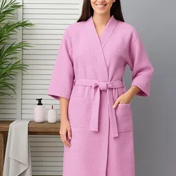 STELLAR HOME Breeze 280 GSM Cotton Medium Bath Robe image 1