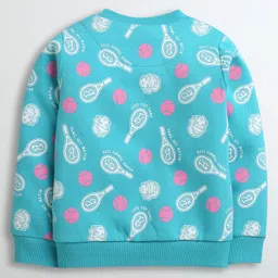 Barbie by Tiny Girl Woven Mattel Featuring Full Sleeves Character Printed Sweatshirt - Turquoise Green image 3