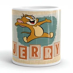 Mr UVD White & Brown Jerry Printed Ceramic Glossy Mug- 350 ml-picture-17