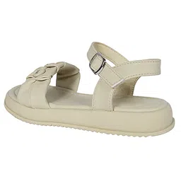 TRUFFLE COLLECTION Spot Text Designed With Buckle Closure Sandals - Beige image 4