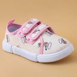Cute Walk by Babyhug Casual Shoes with Velcro Closure & Teddy Print - Pink image 3