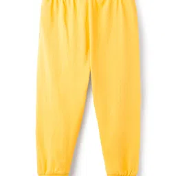 Babyhug Cotton Knit Full Length Lounge Pant with Animal Print Pack of 2- Yellow & Blue image 5