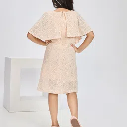 Peppermint Girls Embellished Sequined Cape Sleeves A-Line Dress image 4