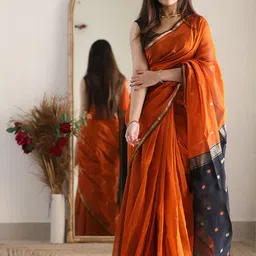 Anjaneya Sarees Woven Design Zari Silk Blend Designer Banarasi Saree-image-3