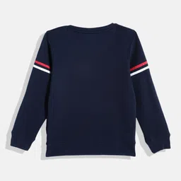 Monte Carlo Boys Navy Blue & White Typography Printed Sweatshirt image 2