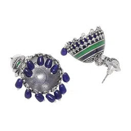 Voylla Silver-Toned Dome Shaped Jhumkas image 3