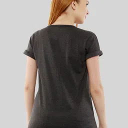 SillyBoom Women Charcoal Printed T-shirt image 5