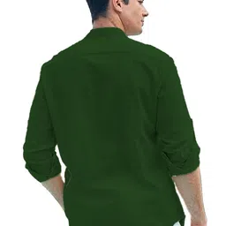 APEKTRA Men Solid Mandarin Collar Cotton Kurta image 5