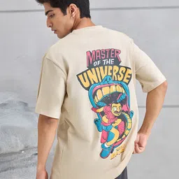 VEIRDO Men Graphic Printed Round Neck Cotton Oversized T-shirt-image-56