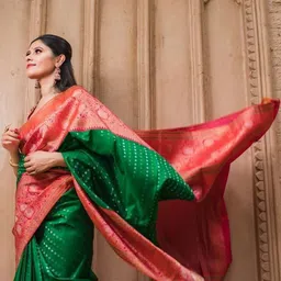 Moda Rapido Woven Design Zari Art Silk Handloom Banarasi Saree image 3