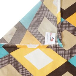 Myntra Elegant Homes Yellow & Blue Geometric 300 TC King Bedsheet with 2 Pillow Covers-picture-39