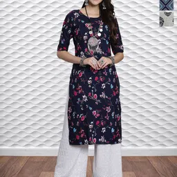 HERE&NOW Women Pack Of 3 Ethnic Motifs Printed Crepe Kurta-picture-10