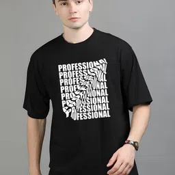 Streetsutra Men Typography Printed Round Neck Cotton Oversized T-shirt-image-5