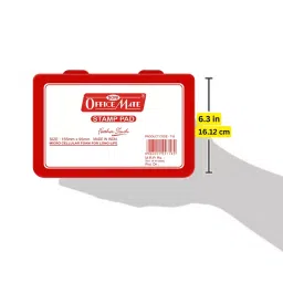 Soni Office Mate Large Stamp Pad 155x95 mm Refillable Design Crisp, Quick-Dry, Smudge-Free Ink for Office, School, Craft & DIY, Red (Pack of 2) image 2