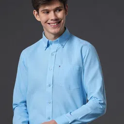 John Philips Men Slim Fit Solid Button-Down Collar Formal Shirt-image-87