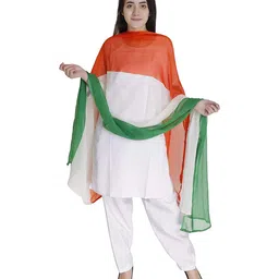 Kaku Fancy Dresses Independence Day Theme Tri Color Duptta - Multi Colour-image-95