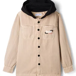 kookie kids india Kookie Kids Cotton Woven Full Sleeves Hooded Winter Jacket - Offwhite-picture-34