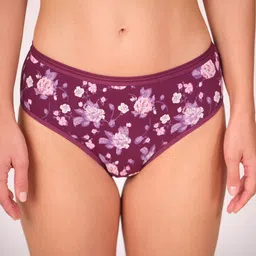 Munns & Mars Women Floral Printed Cotton Low Rise Hipster Briefs-picture-1