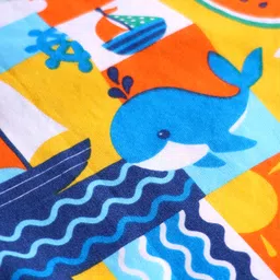 Babyhug Cotton Woven Half Sleeves Shirt With Beach Theme Print - Multicolour image 3