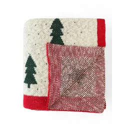 PLUCHI X-Mas Tree Natural & Green 100% Cotton Knitted All Season Ac Throw Blanket image 3