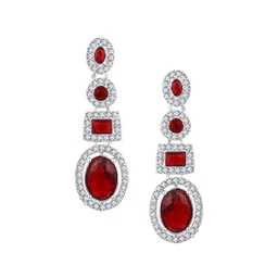 Atasi International Silver-Plated American Diamond & Crystals Studded Jewellery Set image 2