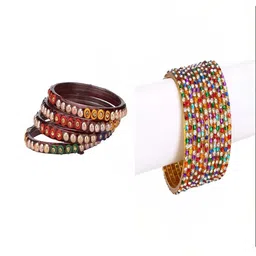 1ST TIME Set Of 16 Stone-Studded Bangles-picture-15