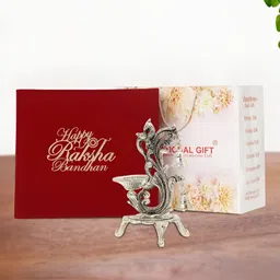 INTERNATIONAL GIFT Silver Plated Jyot Diya Stand Gift Set-image-59