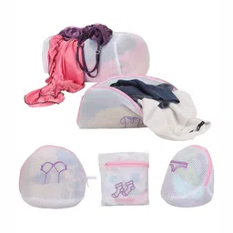 HOKIPO White 5 Pieces Mesh Laundry Clothes Washing Bags-picture-19