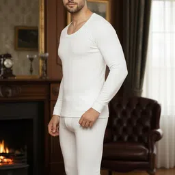 MACK JONNEY Men Solid Long Sleeves Striped Thermal Set image 2