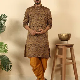 KRAFT INDIA Men Paisley Jacquard Kurta-picture-11