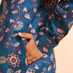 Manyavar Boys Floral Printed Kurta with Pyjama image 4