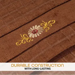 Kuber Industries Blue & Brown 4 Pieces Striped 250 GSM Bath Towels image 4