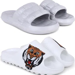 Pampy Angel Men White & Grey Rubber Slip-On-picture-33