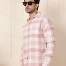 WROGN Men Comfort Slim Fit Gingham Checks Opaque Checked Casual Shirt-picture-28